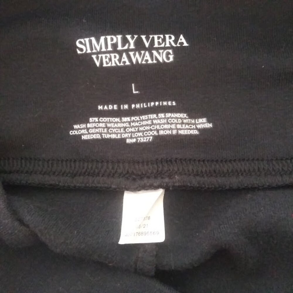 Simply Vera Vera Wang women's size L black legging pants - Picture 11 of 11